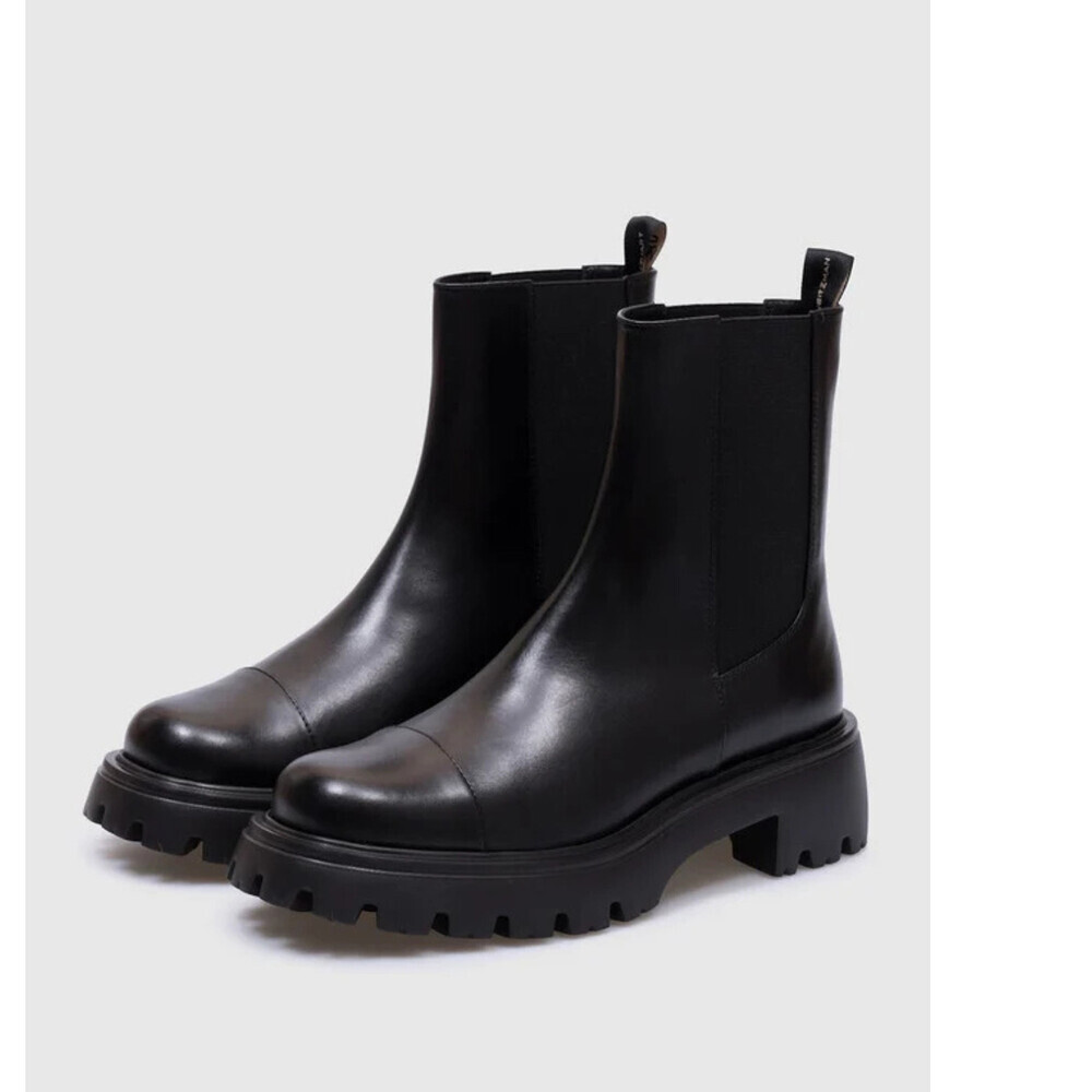 Stuart Weitzman Emerson SJ336 Boots Womens US 6.5 Black Leather Chelsea ZOGG2004